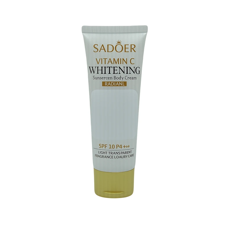کرم ضد آفتاب بدون رنگ بدن سادور spf20 مدل ویتامین سی محافظ UVA،UVB مناسب برای انواع پوست حجم 100 میلی لیتر