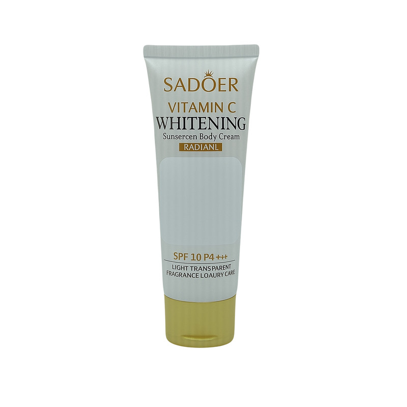 کرم ضد آفتاب بدون رنگ بدن سادور spf20 مدل ویتامین سی محافظ UVA،UVB مناسب برای انواع پوست حجم 100 میلی لیتر