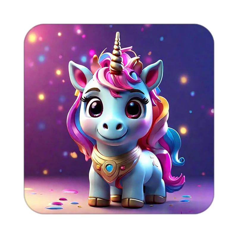 زیر لیوانی کاکتی طرح اسب تک شاخ و یونیکورن مدل mp30780