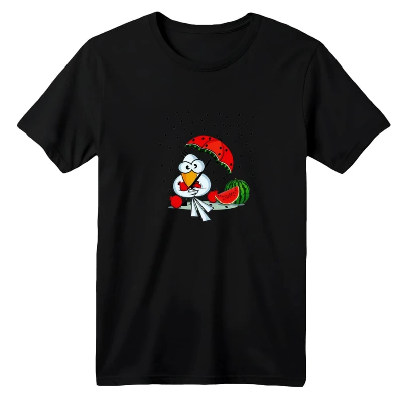 تی شرت آستین کوتاه بچگانه مدل کلاغ و هندوانه یلدایی