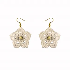 گوشواره دست دوز زنانه مدل قلاب بافی کد Gosh - 002