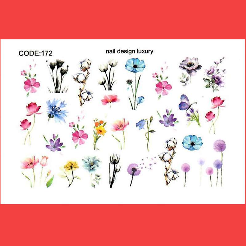 استیکر طراحی ناخن طرح گل مدل C172