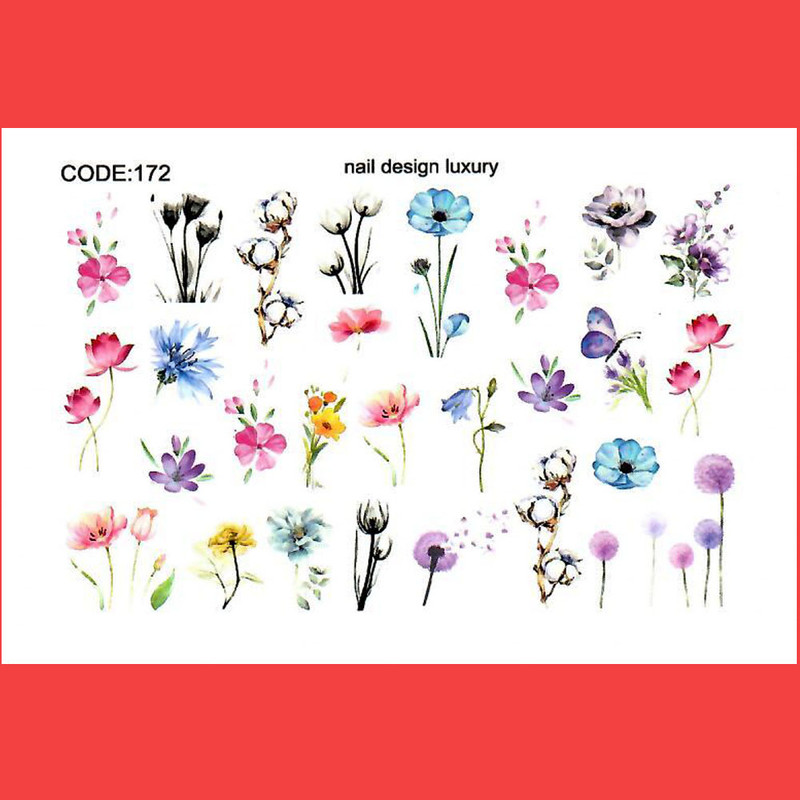 استیکر طراحی ناخن طرح گل مدل C172
