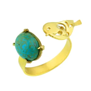 انگشتر زنانه گالری عزیزی طرح پرنده مدل 15533