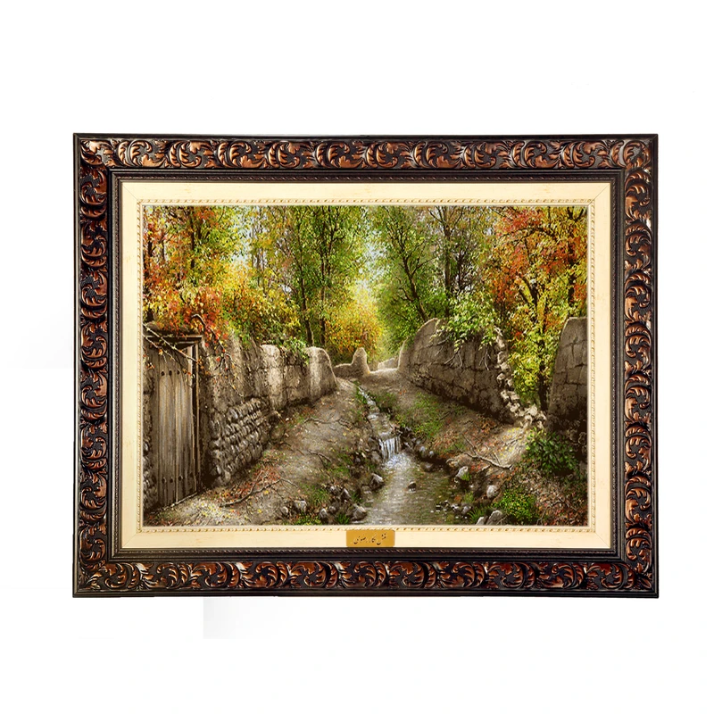 تابلو فرش ماشینی نقش نگار رضوی طرح کوچه باغ کد 1930D