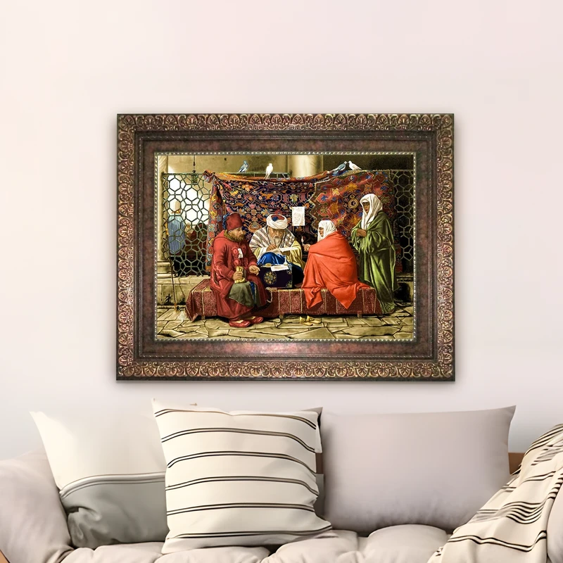 تابلو فرش ماشینی نقش نگار رضوی طرح فال گیر کد 757P