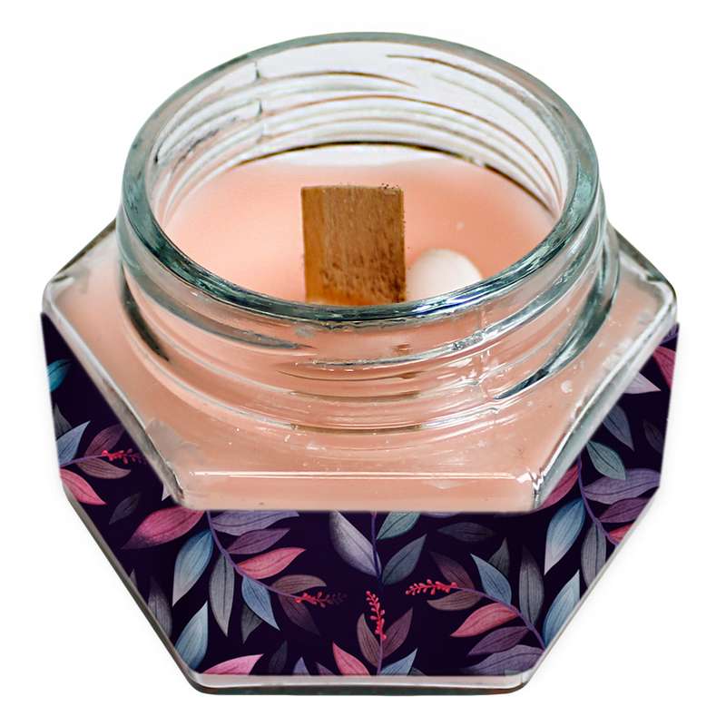 شمع لیوانی طرح برگ مدل C422