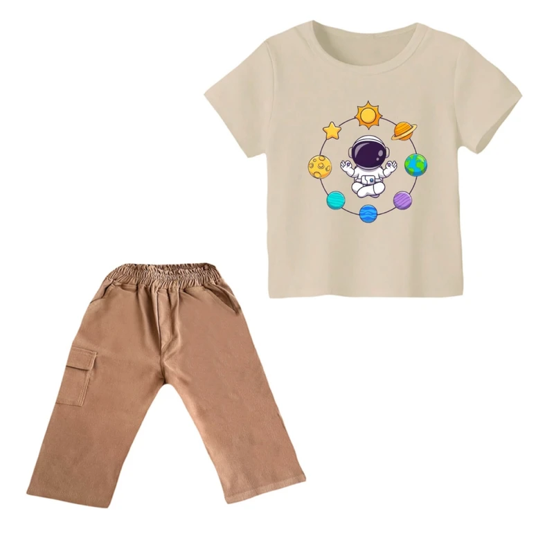 ست تی شرت و شلوارک پسرانه مدل فضانورد کد ۶