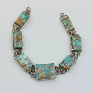 دستبند نقره زنانه مدل فیروزه نیشابور کد 20266