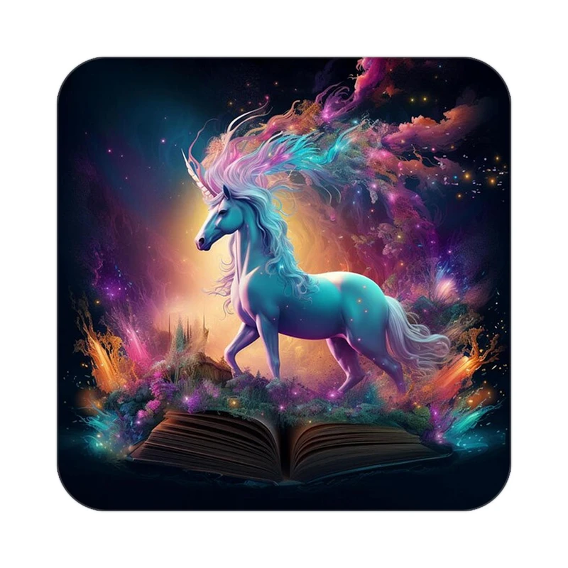 زیر لیوانی کاکتی طرح اسب تک شاخ و یونیکورن مدل mp33032