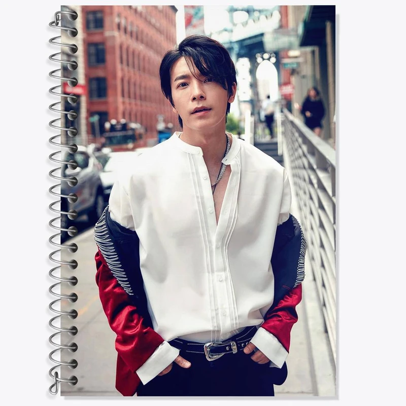 دفتر زبان 50 برگ خندالو مدل سه خط طرح دونگهه گروه سوپر جونیور Super Junior کد 12187