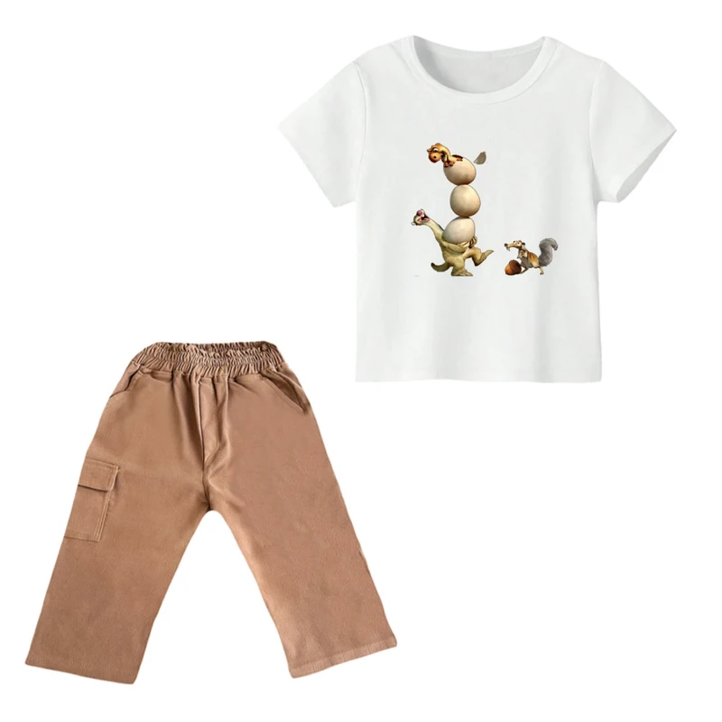 ست تی شرت و شلوارک پسرانه مدل عصر یخبندان کد ۲