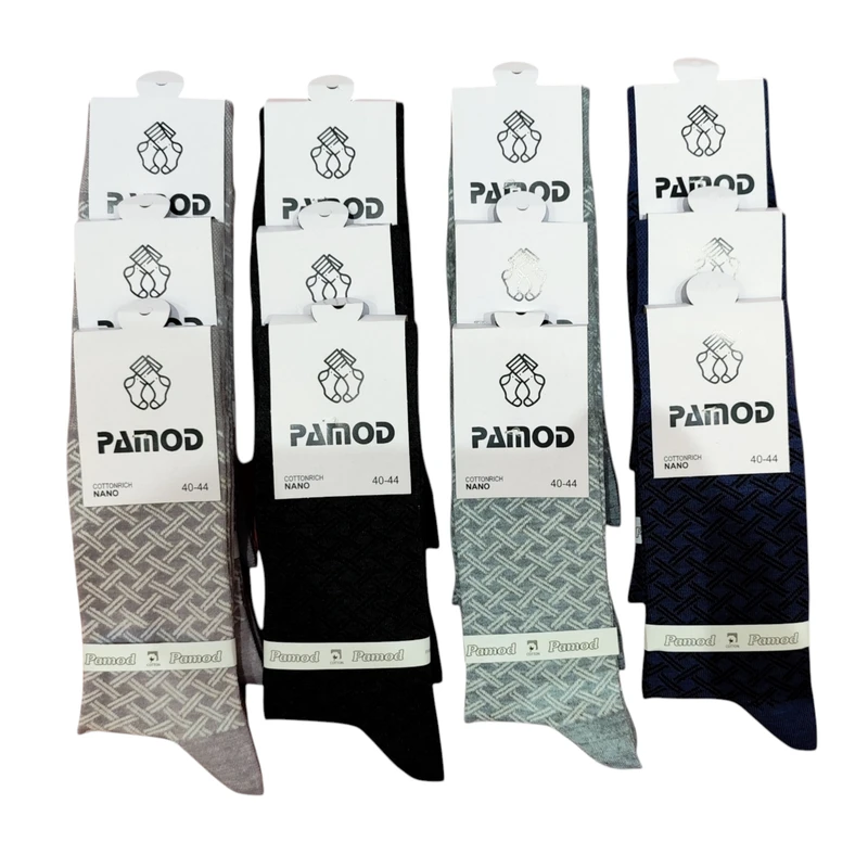 جوراب ساق بلند مردانه مدل SO-001 بسته 12 عددی