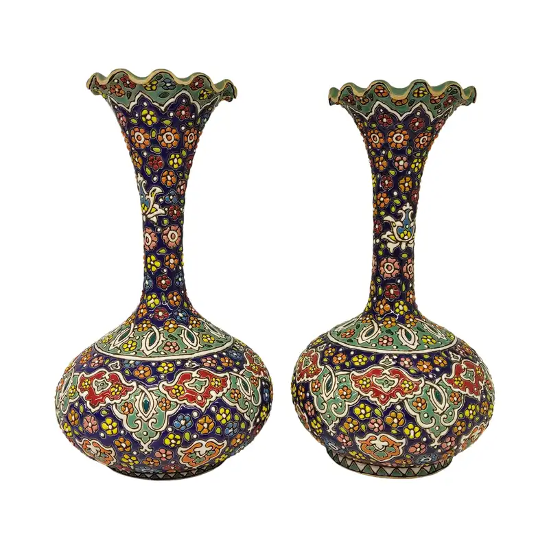 گلدان میناکاری مدل ترنج کد 30 بسته 2 عددی