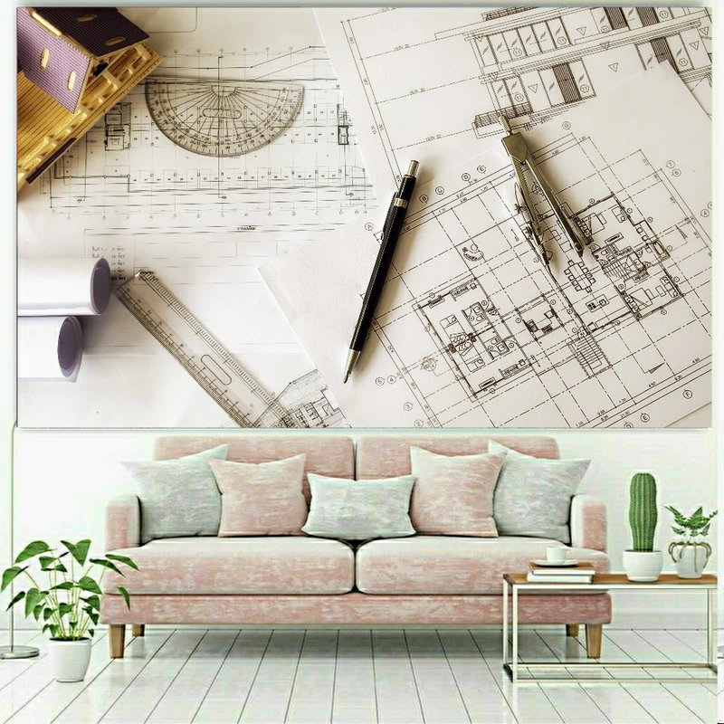 پوستر پارچه ای طرح مهندسی نقشه کشی مدل SDM106