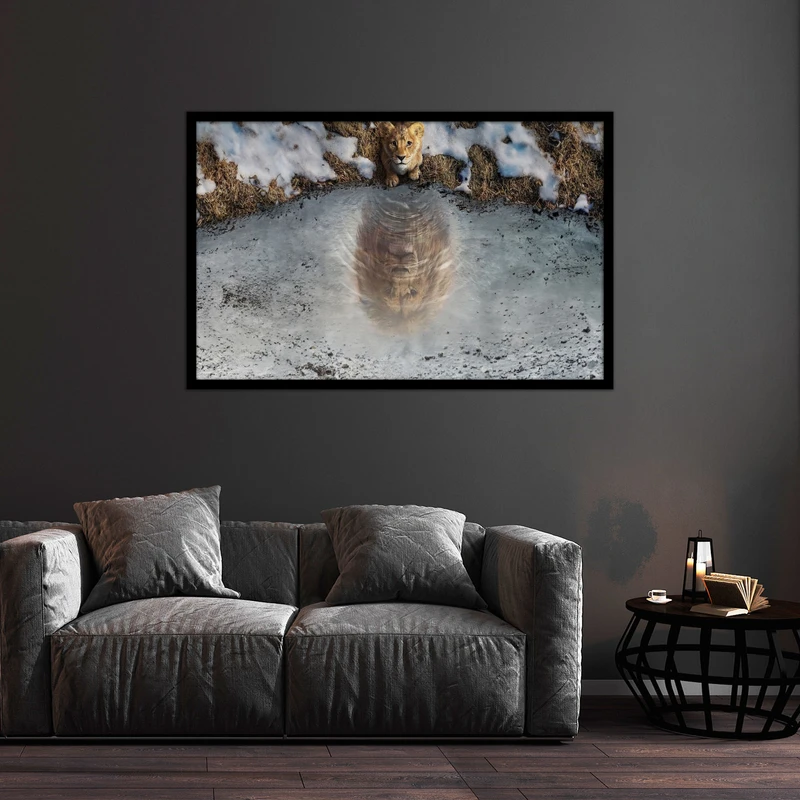 تابلو بکلیت طرح مفهومی شیر و بچه شیر مدل B-bu2052