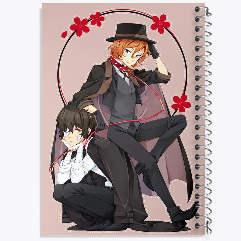 دفتر شطرنجی 50 برگ خندالو مدل دازای انیمه سگ های ولگرد بانگو کد F2478