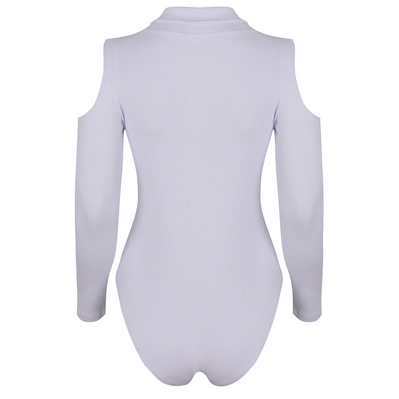 بادی آستین بلند زنانه دکسونری مدل 256004701 یقه دار رنگ سفید