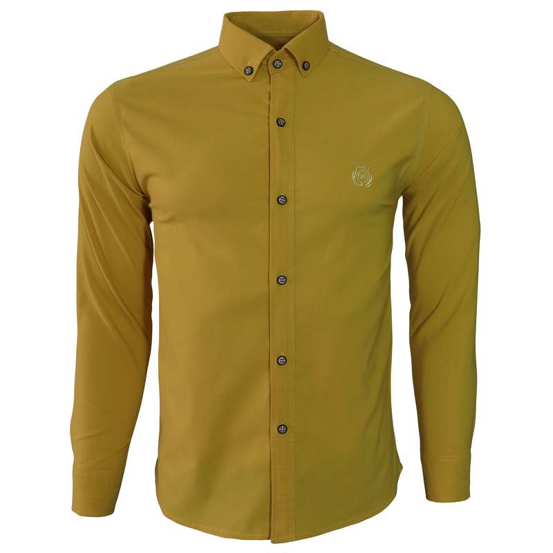 پیراهن آستین بلند مردانه مدل bng002 رنگ خردلی