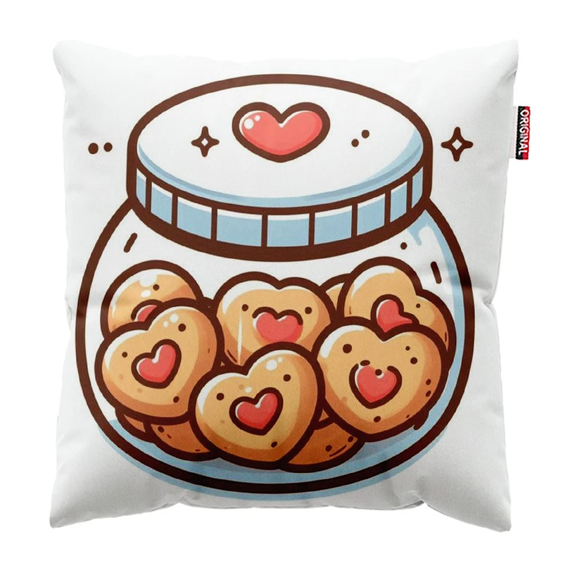 کوسن پاد آفرین مدل کوکی های قلبی کد 195 سایز 30*30 سانتی متر