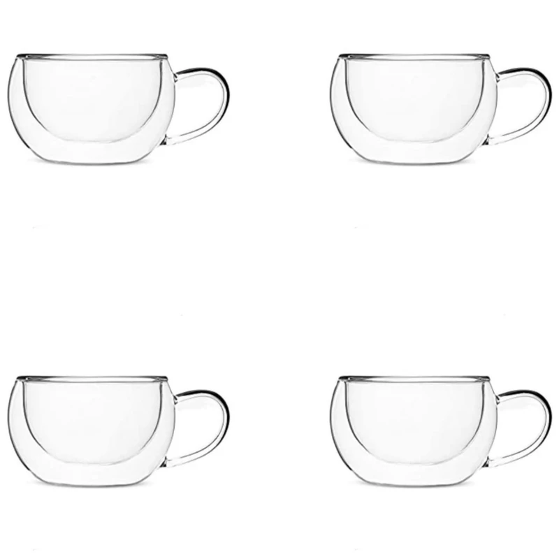فنجان مدل دوجداره دسته دار کد B150 بسته 4 عددی