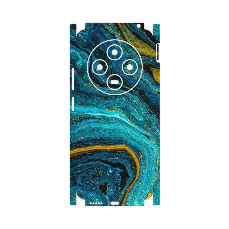 برچسب پوششی ماهوت مدل Turquoise marblewith golden streaks-FullSkin مناسب برای گوشی موبایل شیائومی Poco C75