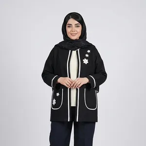 کت رسمی زنانه مدل کتان لمه و آستین کیمونو