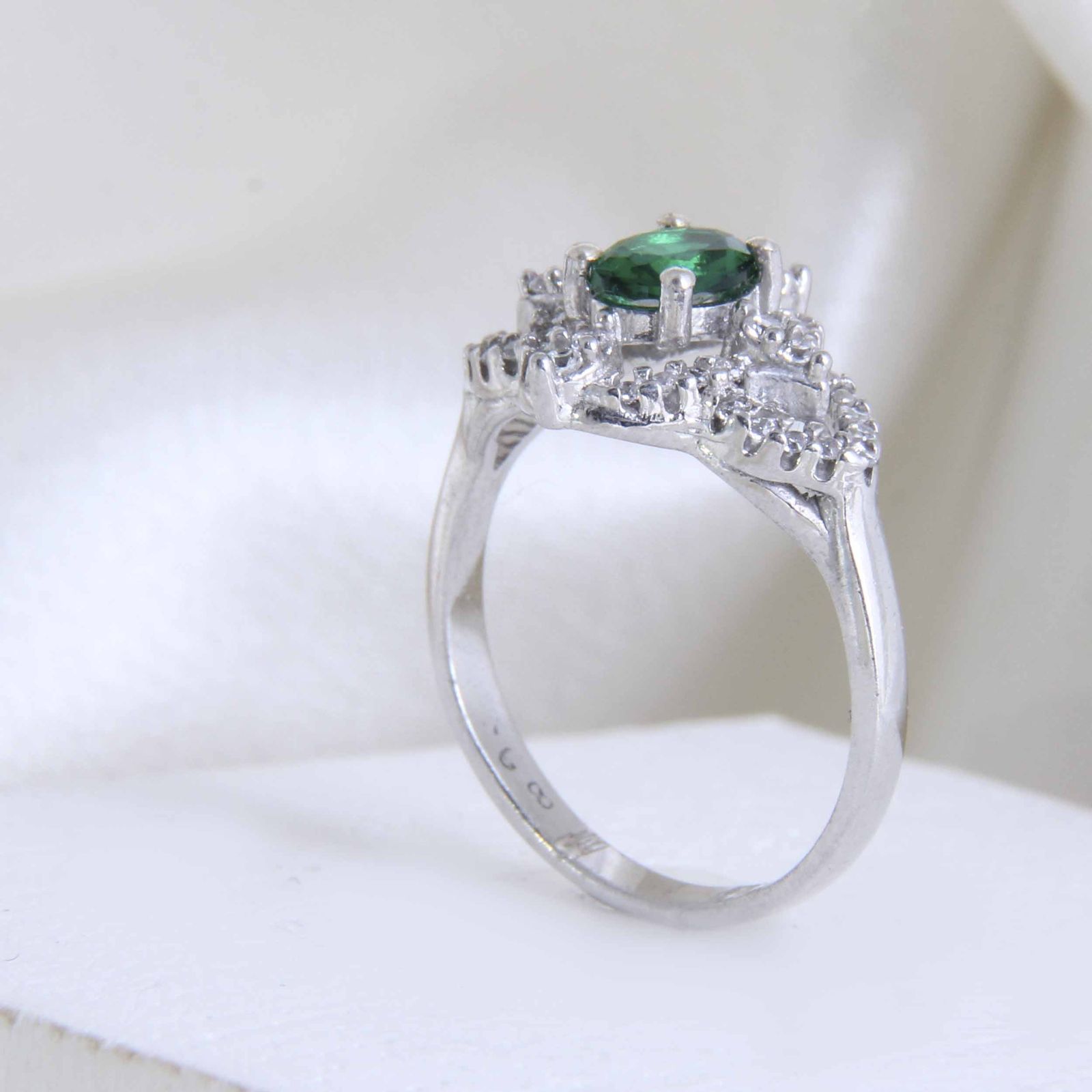 انگشتر نقره زنانه مدل جواهری آبکاری رادیوم کوارتز کد AWR-2059 -  - 6