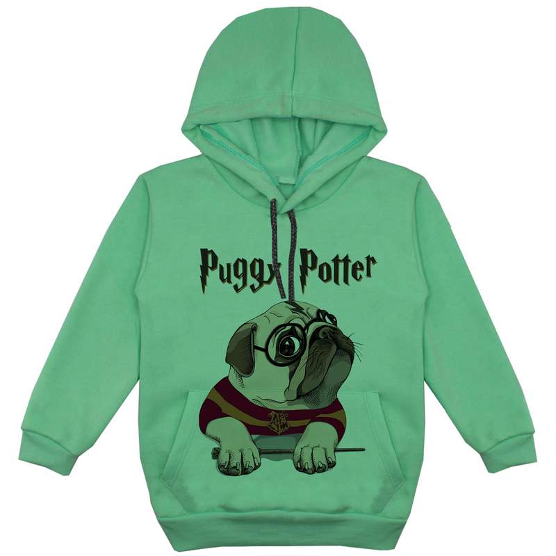 هودی پسرانه مدل سگ کد F55 رنگ سبز