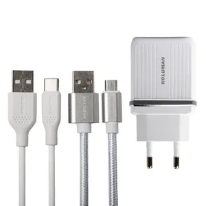 شارژر دیواری کلومن مدل CK-H 605 به همراه کابل MICRO USB و USB-C