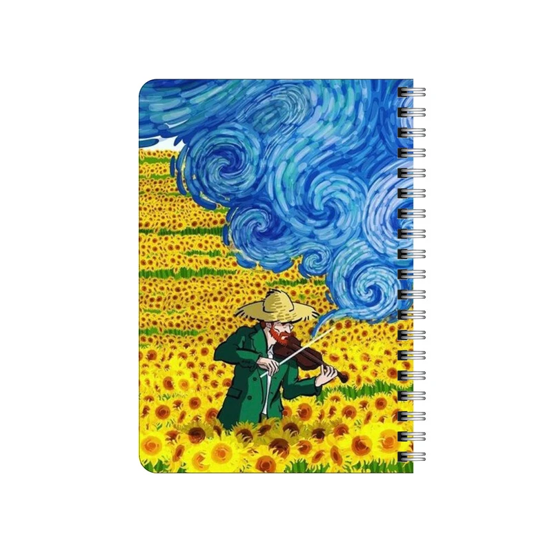 دفترچه یادداشت بامبیلیپ مدل چوبی طرح ونگوگ در دشت آفتابگردان کد 6146775