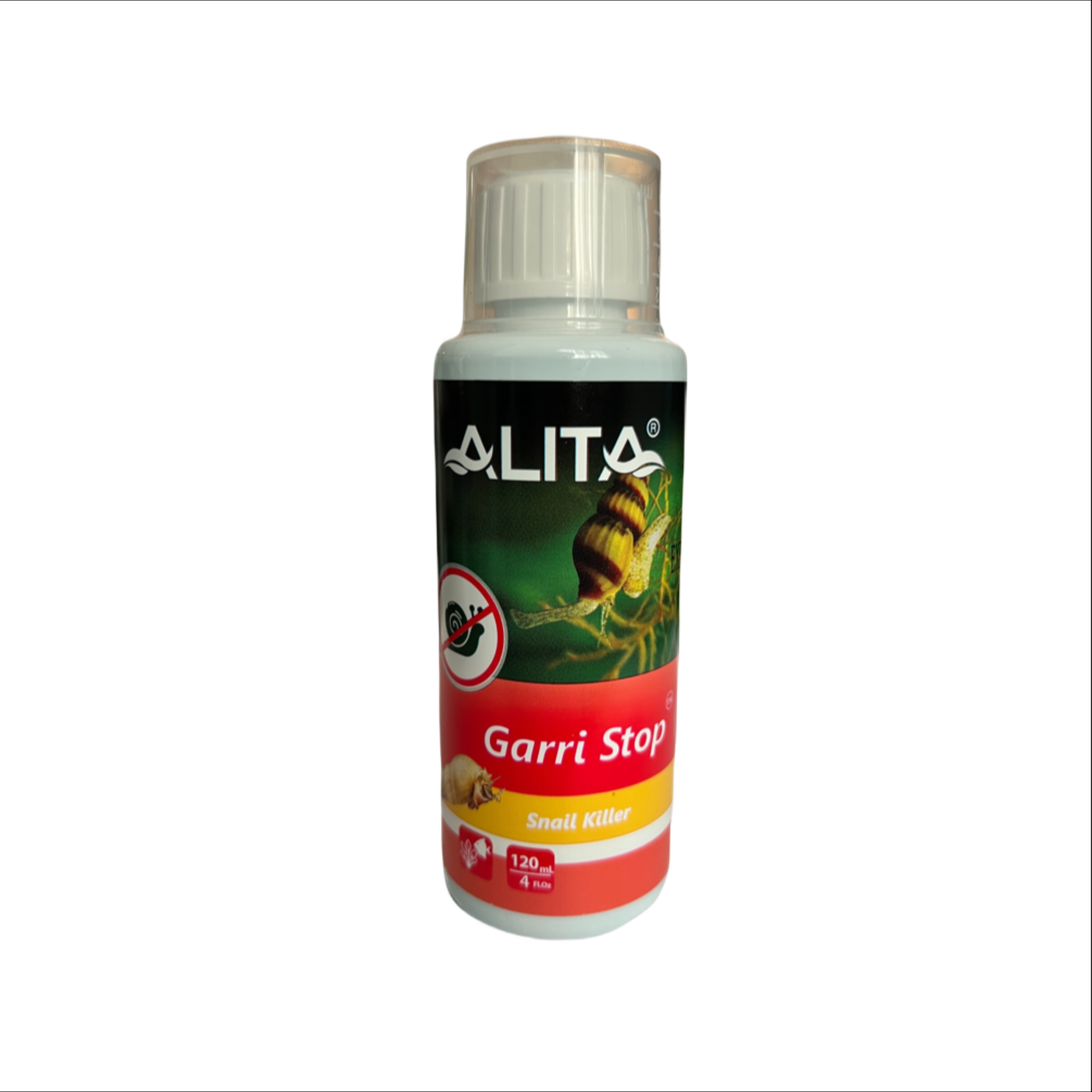 محلول ضد حلزون آکواریوم آلیتا مدل Garri Stop حجم 120 میلی لیتر