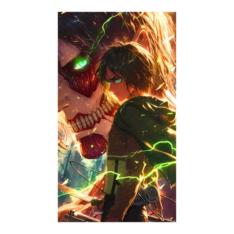 استیکر لپ تاپ و موبایل مدل انیمه طرح حمله به تایتان ارن یگر Attack on Titan Eren Yeager کد 4267