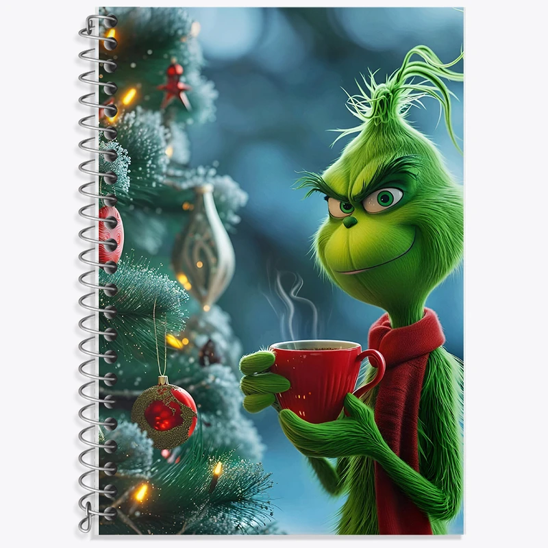 دفتر زبان 50 برگ خندالو مدل دو خط طرح گرینچ (The Grinch) کد F5871