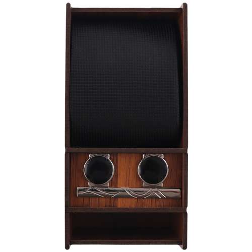 ست کراوات و دستمال جیب و دکمه سردست و گیره کراوات مردانه مدل PJ-110460