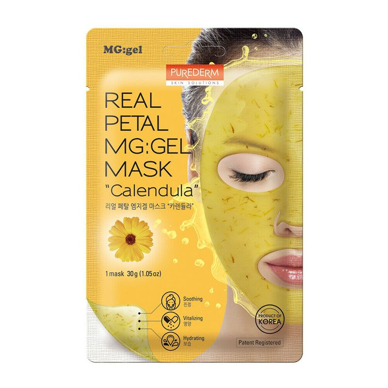 ماسک صورت پیوردرم سری REAL PETAL GEL MASK مدل Calendula وزن 30 گرم