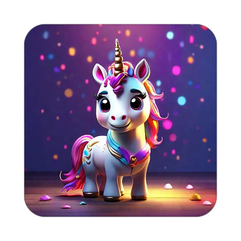 زیر لیوانی کاکتی طرح اسب تک شاخ و یونیکورن مدل mp30899