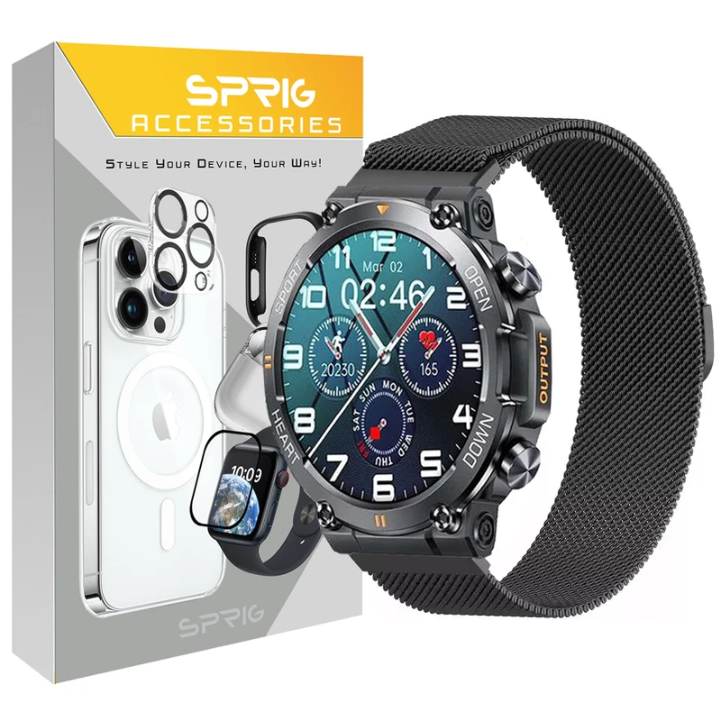 بند اسپریگ مدل Milanese مناسب برای ساعت هوشمند هپی تاچ K59 / K59 Pro