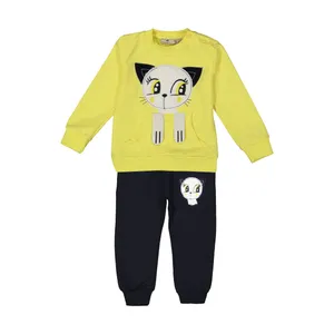 ست سویشرت و شلوار بچگانه بانالی طرح پیشی کد ۱۸۳۲