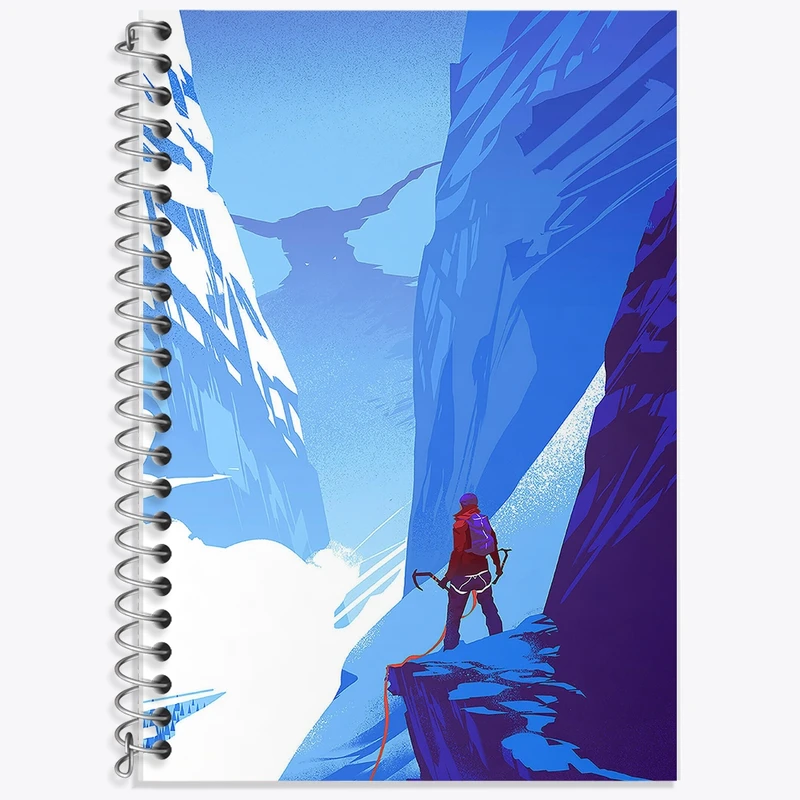 دفتر زبان 50 برگ خندالو مدل دو خط طرح کوهنورد کد F131