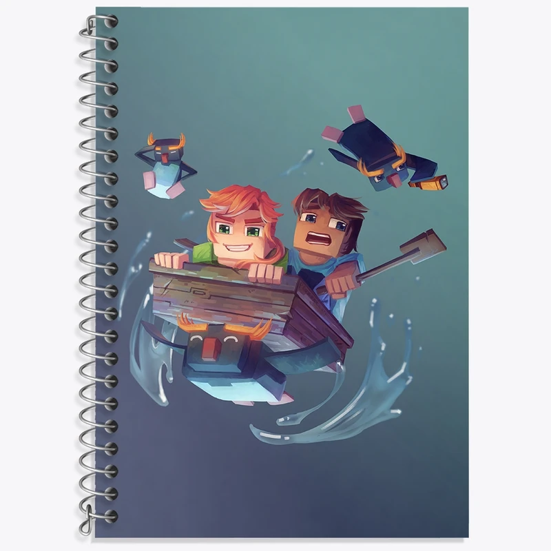 دفتر زبان 50 برگ خندالو مدل سه خط طرح بازی ماینکرافت (Minecraft) کد 36986