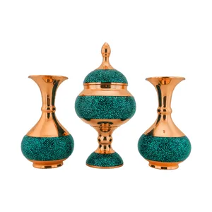 ست سه تکه شکلات خوری و گلدان شلغمی فیروزه کوبی حامد کریمی کد hf157-199
