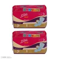 مجموعه 2 عددی نوار بهداشتی شب تافته مدل maxi، سایز XXXL با ضخامت متوسط، لایه رویی مشبک با جذب خیلی زیاد، بسته 5 عددی، ضد حساسیت و مناسب برای پوست حساس، دارای بسته‌بندی تکی، بالدار
