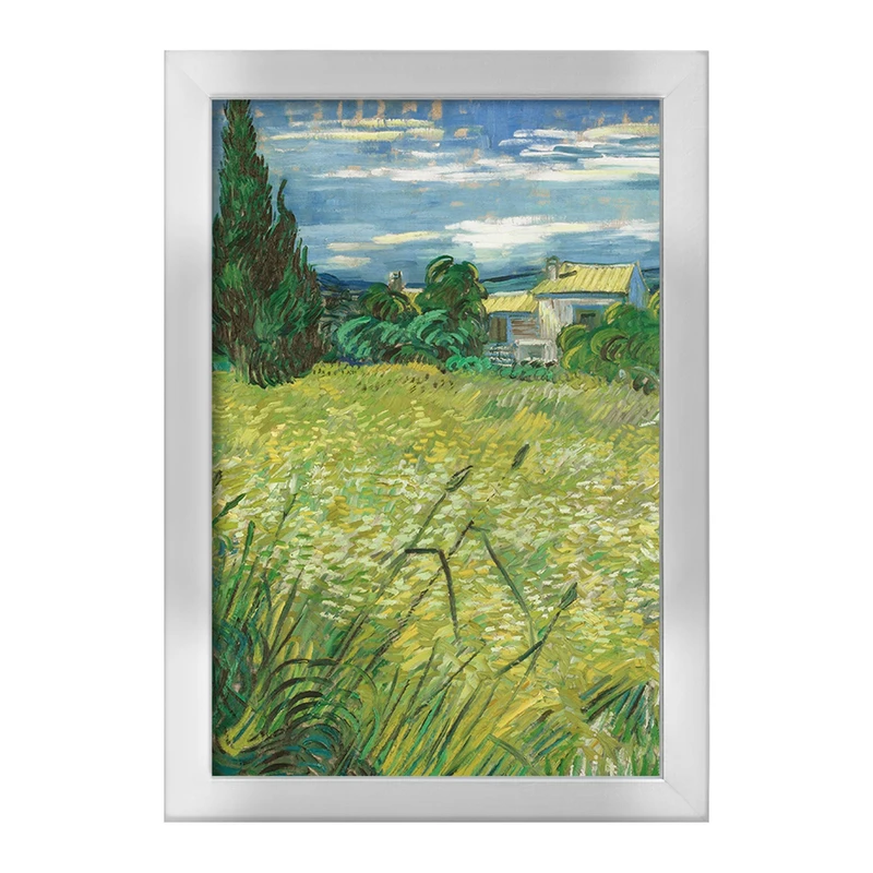 تابلو خندالو طرح گندم زار سبز با سرو ونسان ونگوگ (Van Gogh) کد 36797