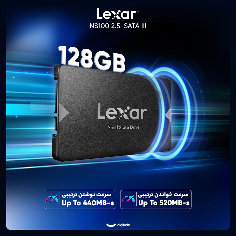 اس اس دی اینترنال SATA III لکسار مدل NS100 ظرفیت 128 گیگابایت