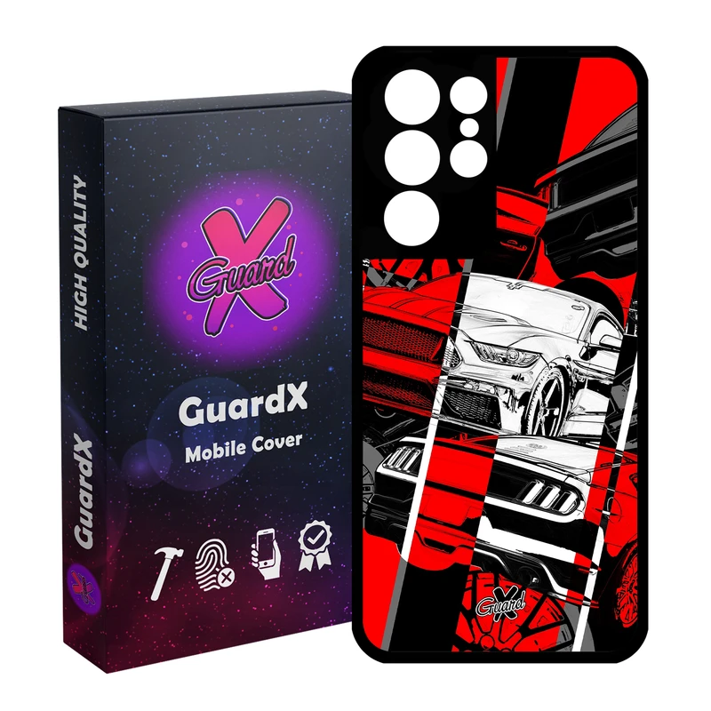کاور گارد ایکس طرح خودرو مدل Glass10218 مناسب برای گوشی موبایل سامسونگ Galaxy S21 Ultra
