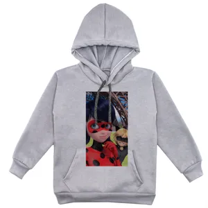 هودی دخترانه مدل دخترکفشدوزکی F148 رنگ طوسی