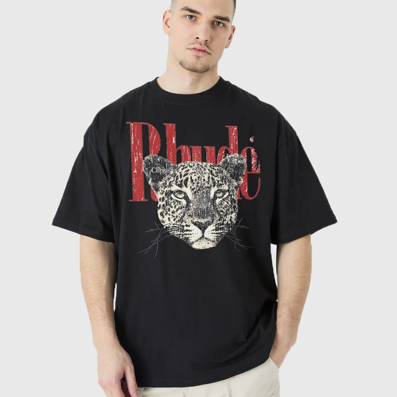 تی شرت آستین کوتاه مردانه مدل پلنگ گنگ دارک لش z549