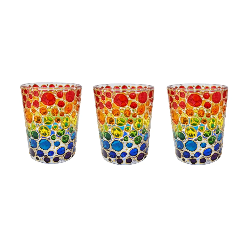 جاشمعی شیشه ای مدل دایره بسته 3 عددی