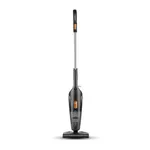 جارو شارژی عصایی درما مدل DX115C با قدرت موتور 600 وات، ظرفیت مخزن 1.2 لیتری، سیستم فیلتراسیون سیکلون و هپا، وزن 1.5 کیلوگرم و طول سیم 5 متر، مناسب برای تمیزکردن سطوح سرامیک، پارکت و سنگ